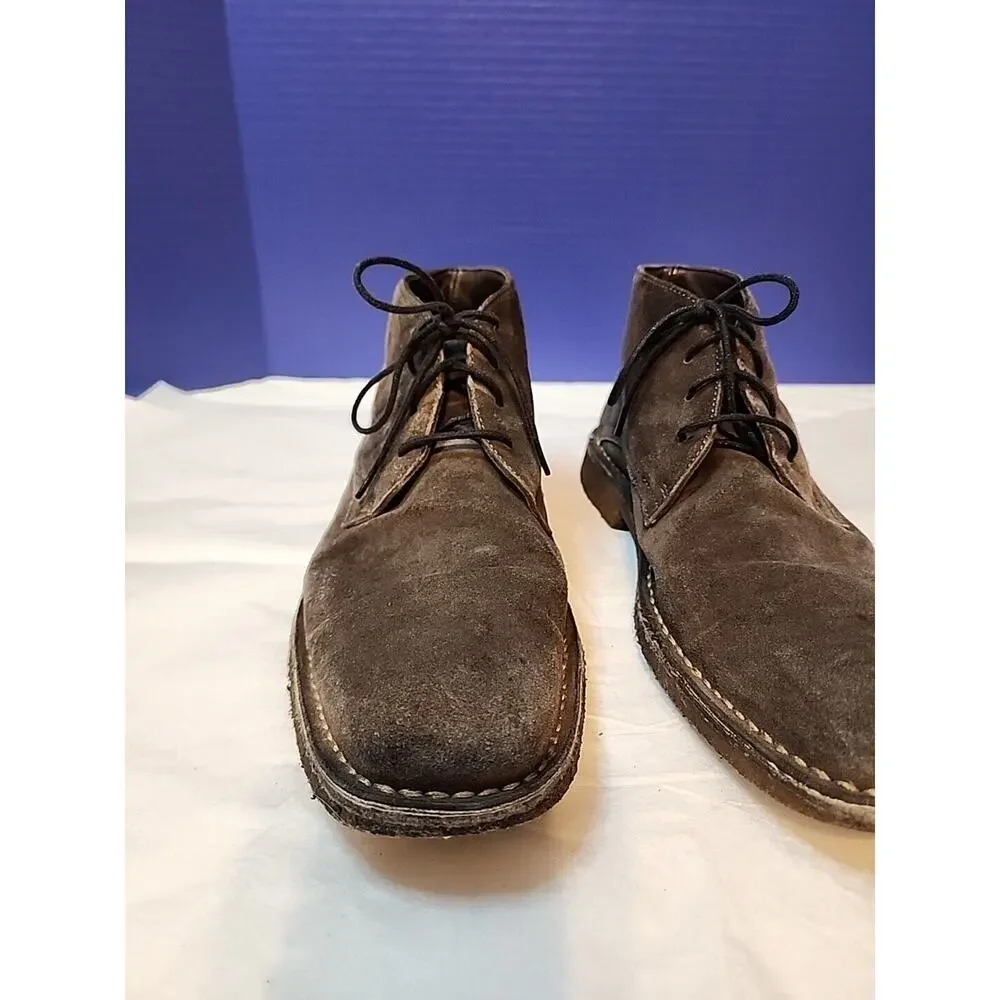 Johnston & Murphy Mens Size 10 M Brown Sheepskin Lace Up Chukka Boots 25-0127